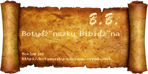 Botyánszky Bibiána névjegykártya